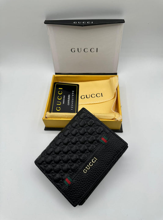 Designer Gucci Leather Bifold Men Wallet Black
