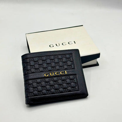 Designer Gucci Leather Bifold Men Wallet Black