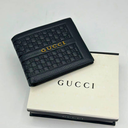 Designer Gucci Leather Bifold Men Wallet Black