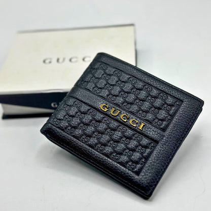 Designer Gucci Leather Bifold Men Wallet Black
